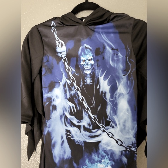 Wizard land Sz 8-10 yrs old Boy's kids Grim Reaper costume - Picture 11 of 11